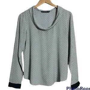 Zara Basic Collection Cowl Neck Print blouse Medium